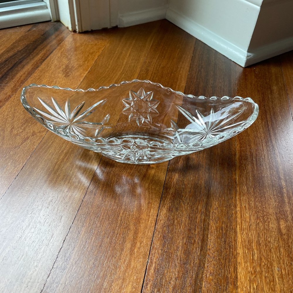 Vintage Anchor Hocking Clear Glass Oval Dish